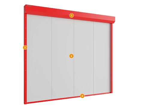 Конструкция Шторы противодымные Doorhan с классом огнестойкости Е60 размер 2000х2000 мм